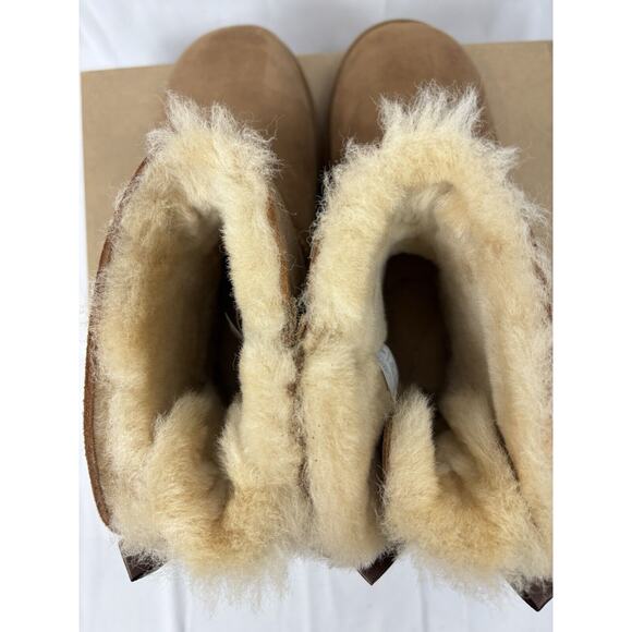 UGG Women's Mini Bailey Bow II Chestnut Boots Sz 6 New In Box - Picture 6 of 13